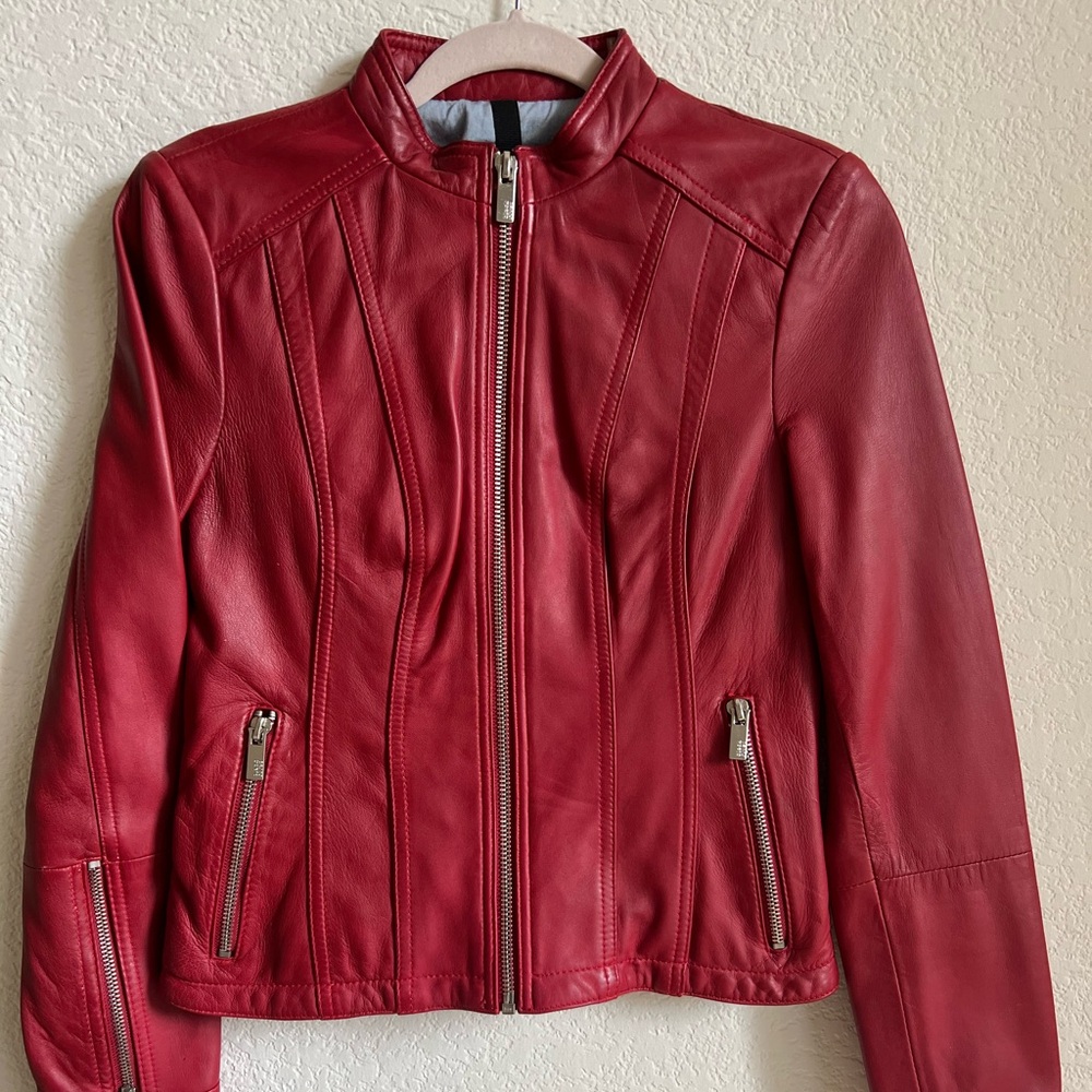 Black Rivet Real Leather Moto Jacket Size XS 180$ Original Price 400$ Brand New